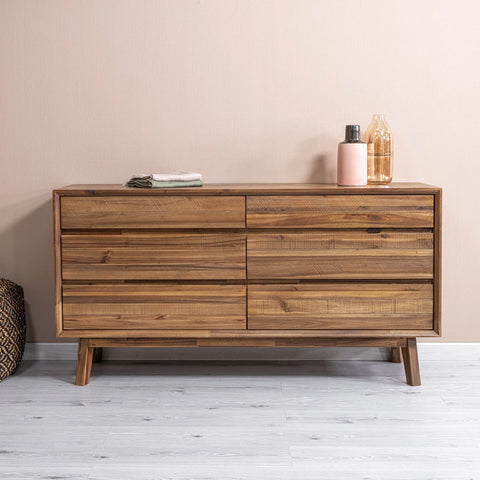 Gia Pecan Six Drawer - Dresser LH