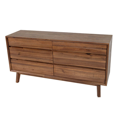 Gia Pecan Six Drawer - Dresser LH