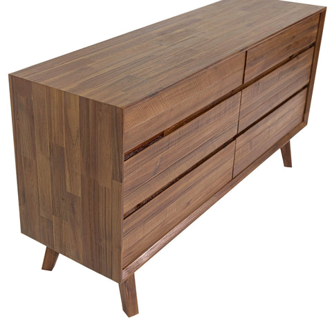 Gia Pecan Six Drawer - Dresser LH