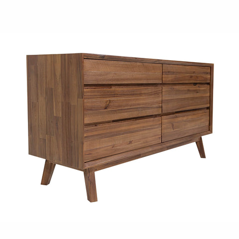 Gia Pecan Six Drawer - Dresser LH