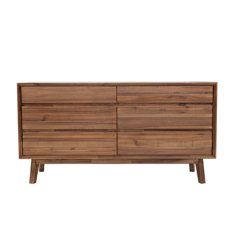 Gia Pecan Six Drawer - Dresser LH