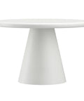 Galio White Cement Round Dining Table-3