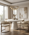 Galio White Cement Round Dining Table