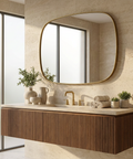 Gallegos Brushed Brass Modern Wall Mirror 