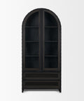 Gehry Dark Brown Metal and Mango Wood Display Cabinet -2