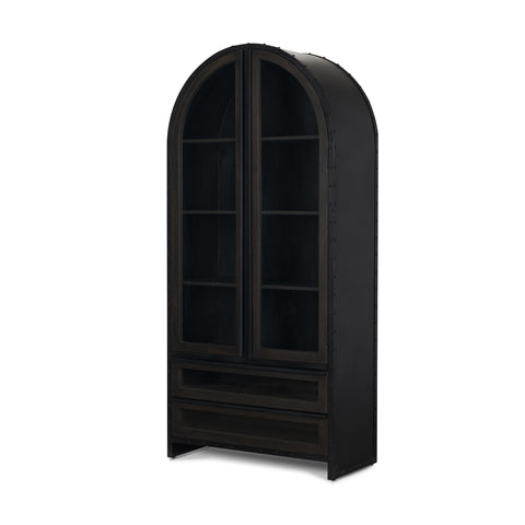 Gehry Dark Brown Metal and Mango Wood Display Cabinet -3