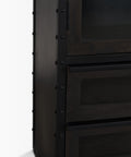 Gehry Dark Brown Metal and Mango Wood Display Cabinet -7