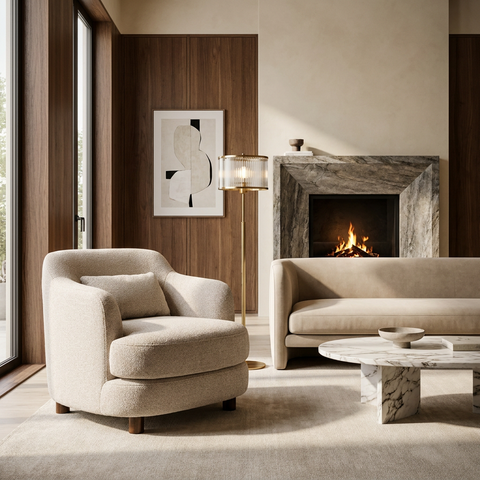 Generation Beige Fabric Accent Chair