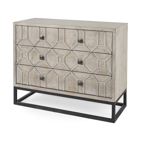 Genevieve I Light Brown 3-Drawer Accent Cabinet-1