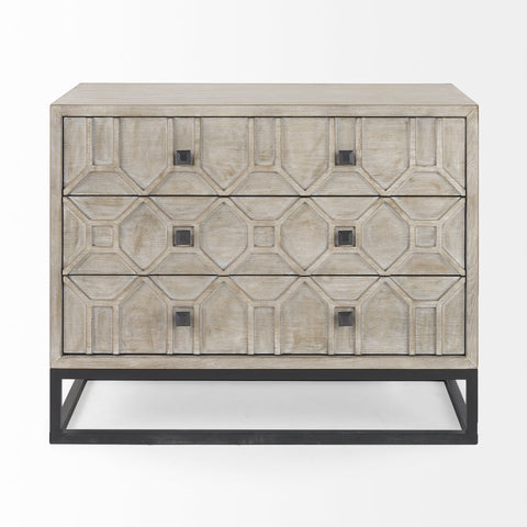 Genevieve I Light Brown 3-Drawer Accent Cabinet-2