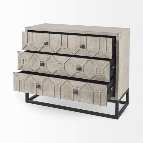Genevieve I Light Brown 3-Drawer Accent Cabinet-4