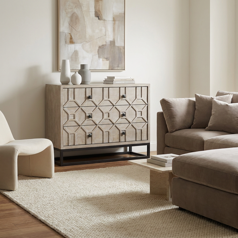 Genevieve I Light Brown 3-Drawer Accent Cabinet