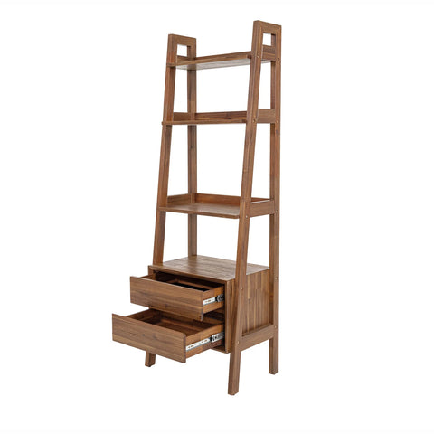 Gia Pecan Solid Acacia Wood Modular Bookcase-3