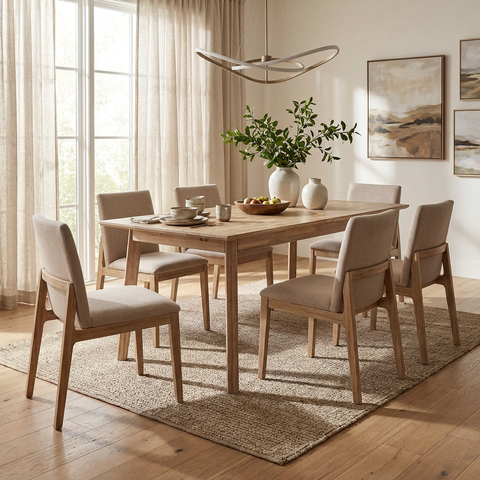Gia Solid Acacia Extendable Dining Table