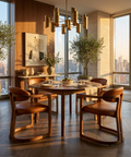 Gia Solid Acacia Wood Round Dining Table