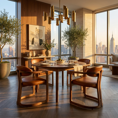 Gia Solid Acacia Wood Round Dining Table