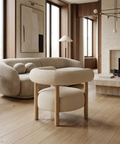 Gianna Oatmeal Fabric Open Back Accent Chair 