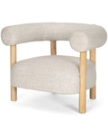 Gianna Oatmeal Fabric Open Back Accent Chair -1