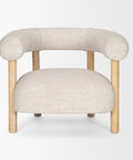 Gianna Oatmeal Fabric Open Back Accent Chair -2