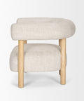Gianna Oatmeal Fabric Open Back Accent Chair -3