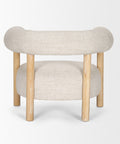 Gianna Oatmeal Fabric Open Back Accent Chair -4