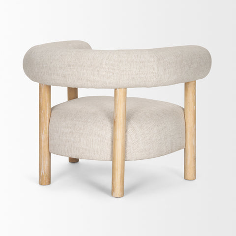 Gianna Oatmeal Fabric Open Back Accent Chair -5