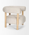 Gianna Oatmeal Fabric Open Back Accent Chair -6