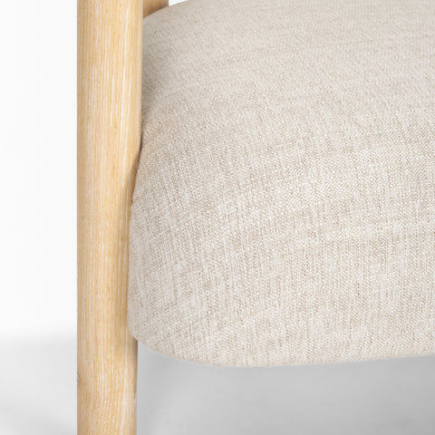 Gianna Oatmeal Fabric Open Back Accent Chair -7