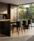 Gianni Black Modern Faux Leather Counter Stool 