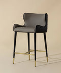 Gianni Black Modern Faux Leather Counter Stool -1