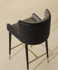 Gianni Black Modern Faux Leather Counter Stool -2