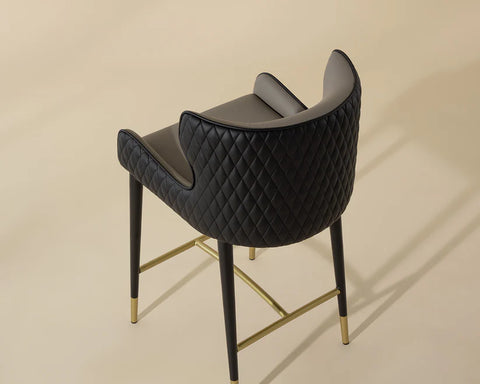 Gianni Black Modern Faux Leather Counter Stool -2