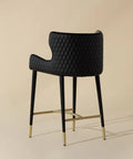 Gianni Black Modern Faux Leather Counter Stool -3