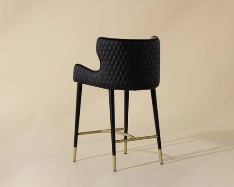 Gianni Black Modern Faux Leather Counter Stool -3