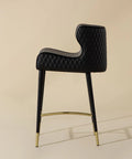 Gianni Black Modern Faux Leather Counter Stool -4