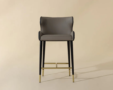 Gianni Black Modern Faux Leather Counter Stool -5