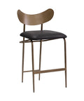 Gibson Black Modern Leather Counter Stool-1