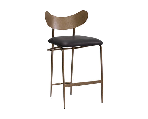 Gibson Black Modern Leather Counter Stool-1