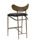 Gibson Black Modern Leather Counter Stool-3