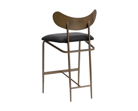 Gibson Black Modern Leather Counter Stool-3