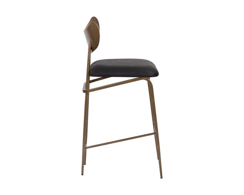 Gibson Black Modern Leather Counter Stool-4