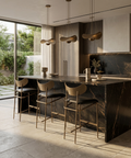 Gibson Black Modern Leather Counter Stool