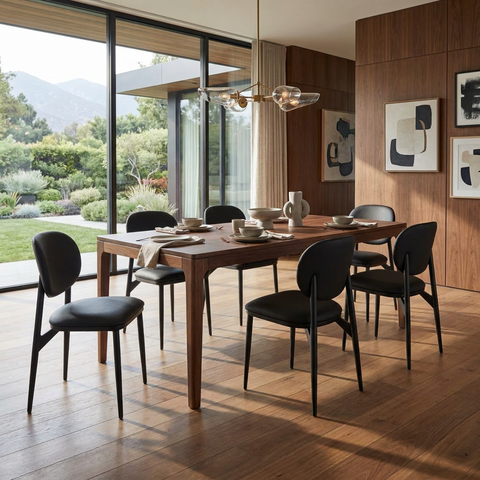 Gideon Black Modern Faux Leather Dining Chair 