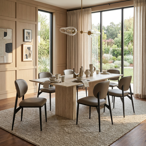 Gideon Stone Modern Faux Leather Dining Chair 