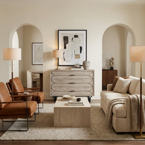 Giselle I Light Brown 3-Drawer Accent Cabinet 