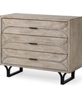 Giselle I Light Brown 3-Drawer Accent Cabinet -1