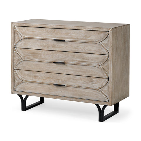 Giselle I Light Brown 3-Drawer Accent Cabinet -1