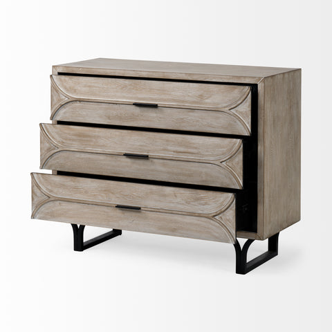 Giselle I Light Brown 3-Drawer Accent Cabinet -2