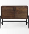 Glenn Dark Brown Mango Wood Accent Cabinet -1