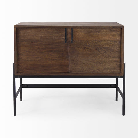 Glenn Dark Brown Mango Wood Accent Cabinet -1